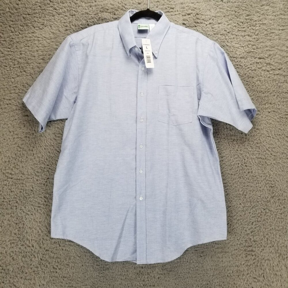 Donalds Shirt Mens Large Blue Short Sleeve Button Up *NWT-Read*